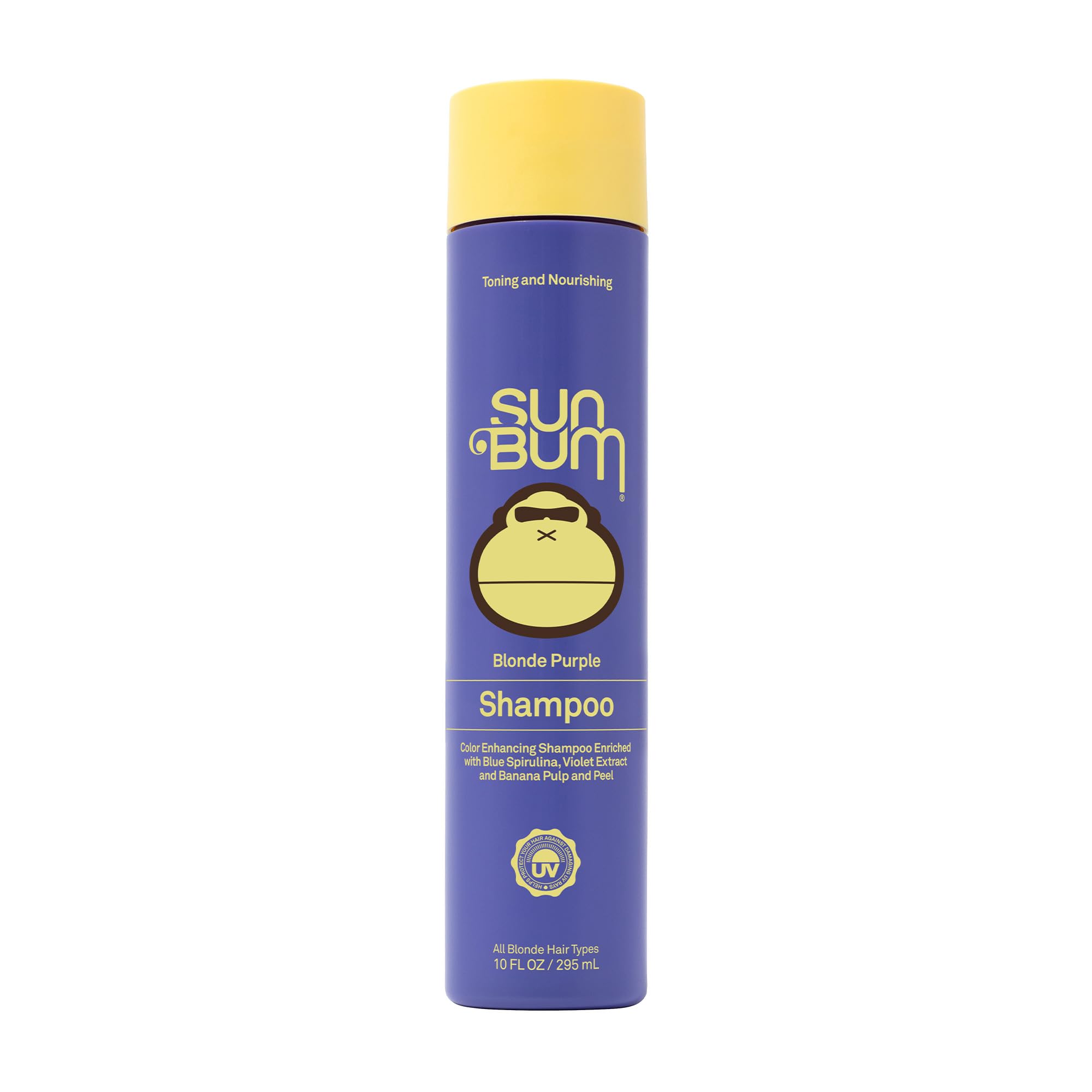 Sun Bum Blonde Purple Shampoo - Deep Moisturizing and Brightening Formula for Color Enhanced Blonde Hair - Color Safe -