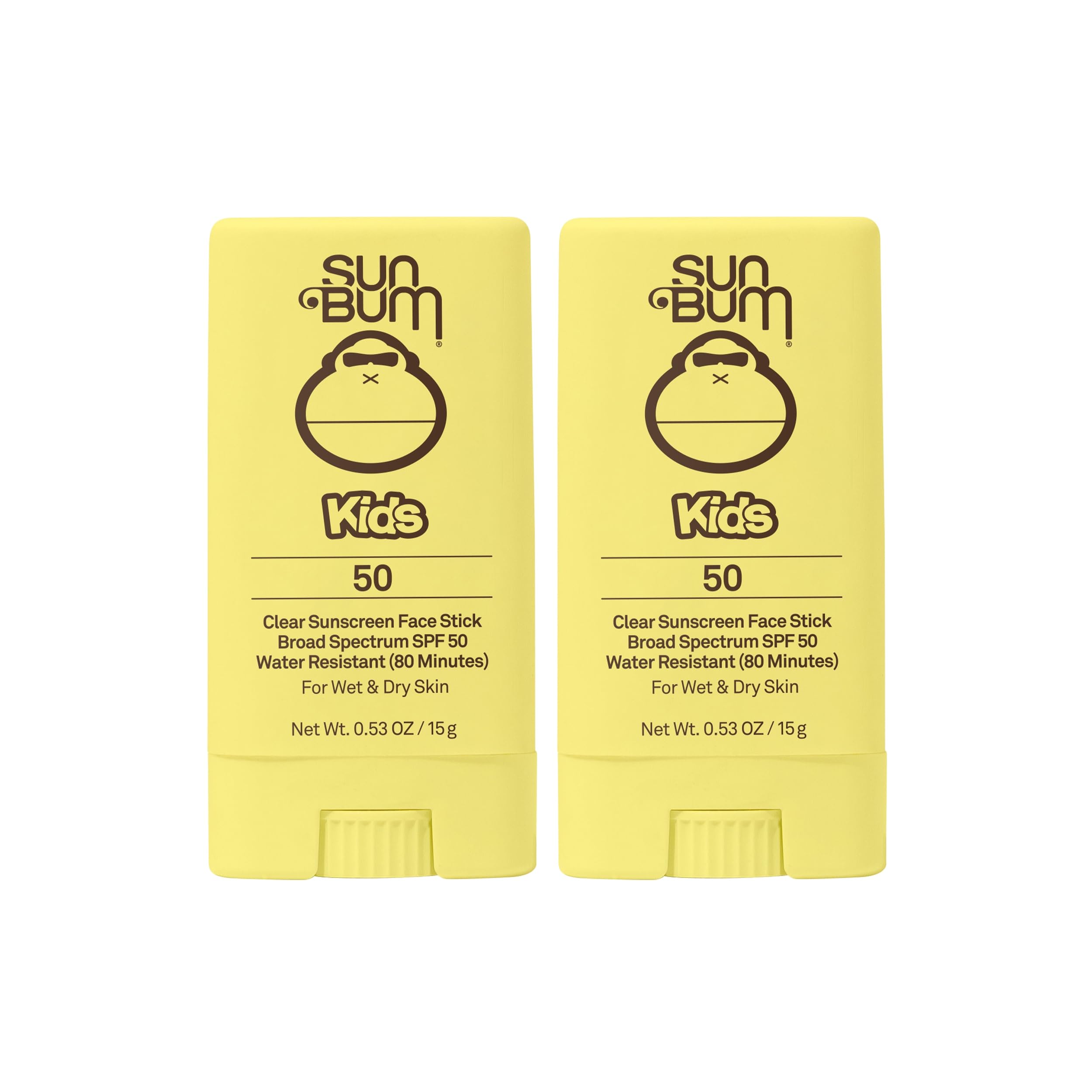 Sun Bum Kids SPF 50 Clear Sunscreen Face Stick for Wet or Dry Application | Reef Act Compliant Broad Spectrum UVA/UVB Pr