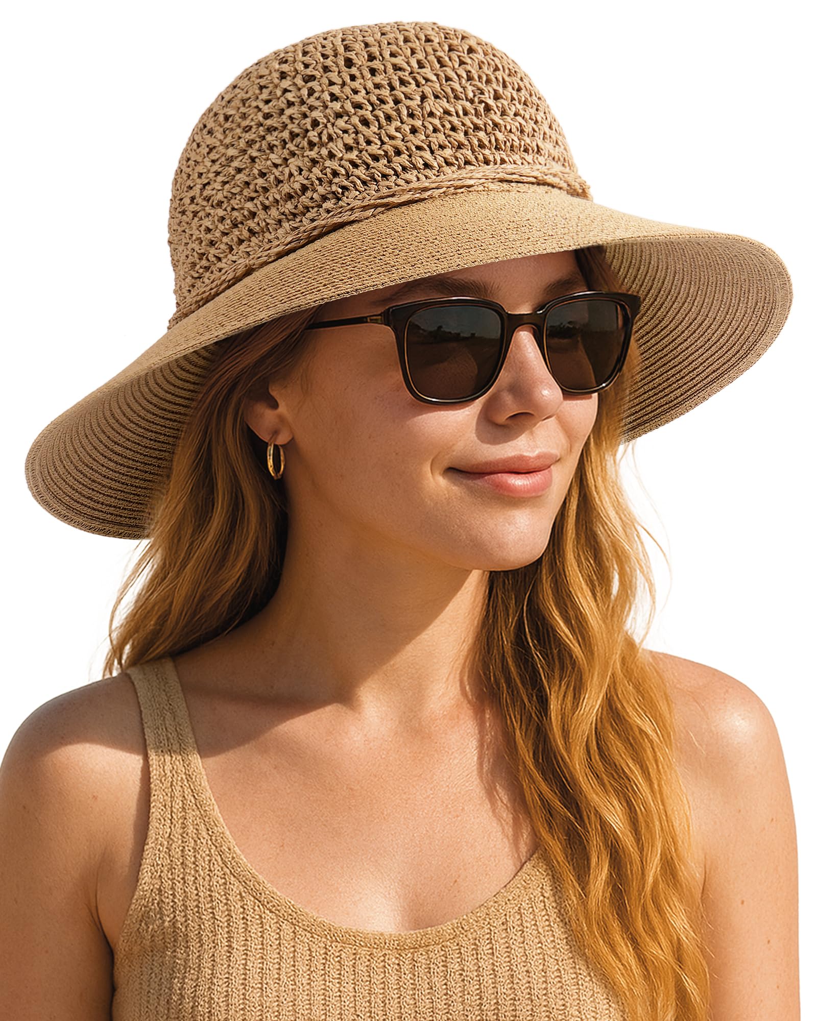 FURTALK Women Summer Straw Sun Hats for Beach Wide Brim Protection
| FURTALK Women's Beach Straw Sun Hats Wide Brim Cro
