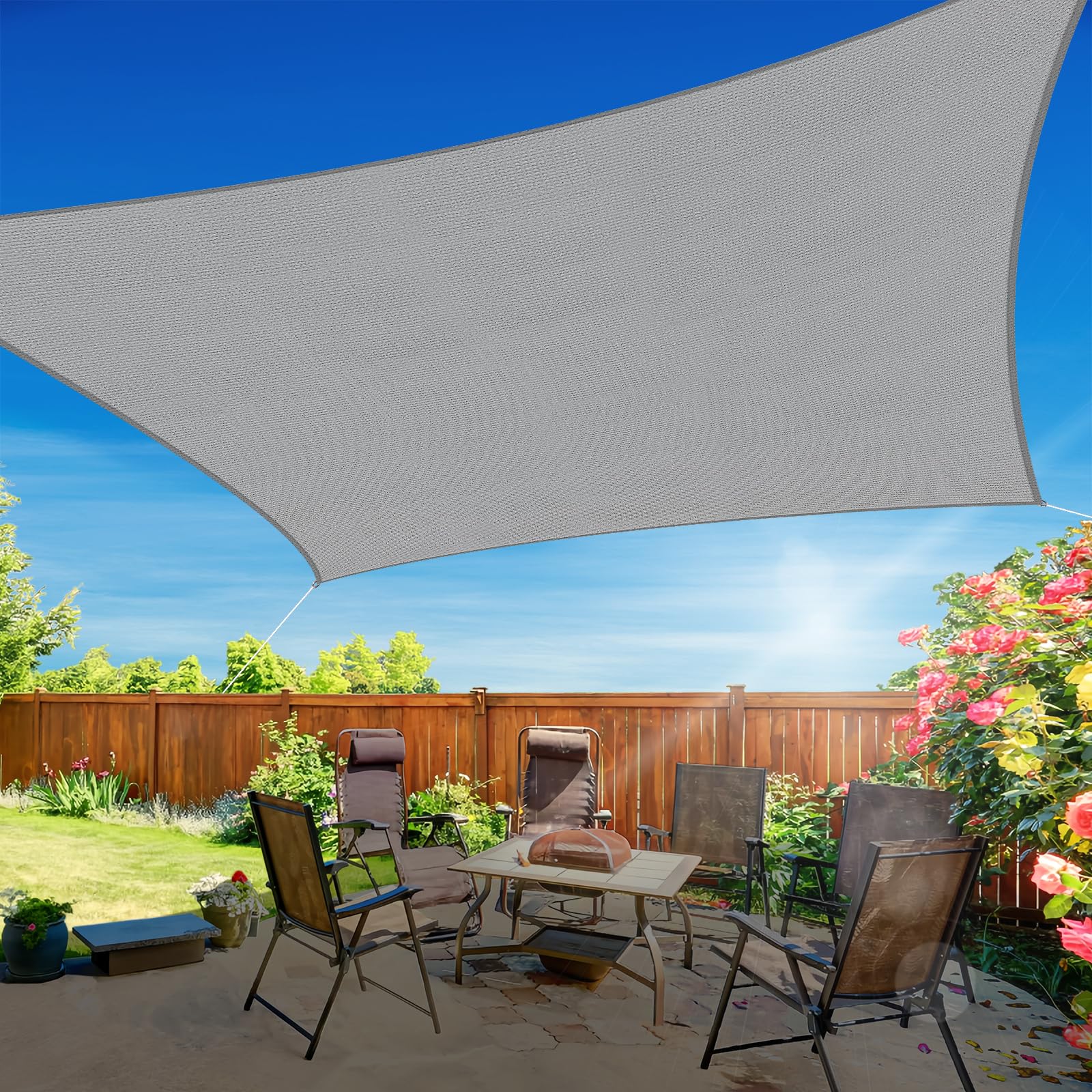 Sun Shade Sail 10'x13' UV Protection Outdoor Patio Garden Backyard Deck Car Port Playground Shade (Grey)
Sun Shade Sai